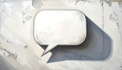 Blank speech bubble on distressed wall
