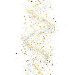 Abstract Illustration Of Golden Stars On A Black Background