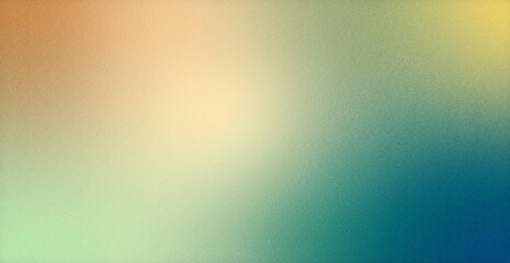 Grainy Gradient Teal Beige and Yellow Tones Background with Noise Texture. Abstract Banner Poster Header Backdrop Design.