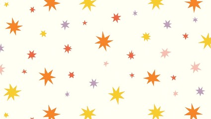 A seamless pattern of hand-drawn colorful stars. A whimsical cartoon background for kids, nursery, and childish themes. Generative Ai.