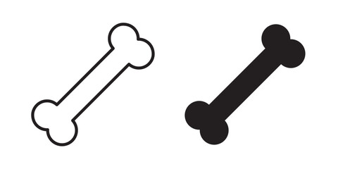 Bone icon .  for web design. Vector illustration with stroke and fill on a white background.
