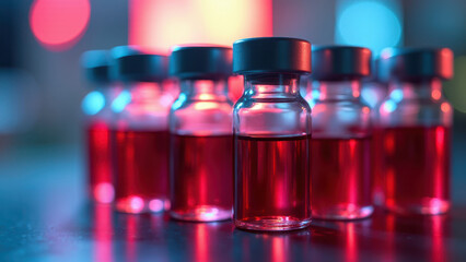 Close-up of blood sample tubes labeled and ready for analysis