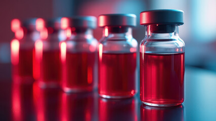 Close-up of blood sample tubes labeled and ready for analysis