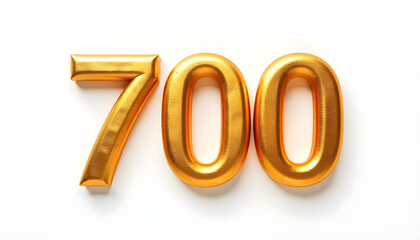 700 made of gold metal isolated on white background