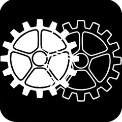 black and white gear icon vector illustration