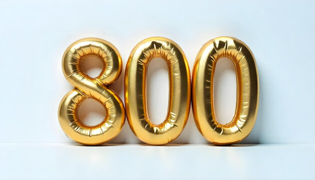 800 Number air inflatable balloon isolated on white background