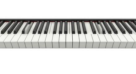 Close-up view of piano keys capturing musical detail and elegant design perfect for music lovers and creative projects transparent background