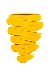 Abstract Illustration Of Yellow Paint Stroke Brush On Black Background