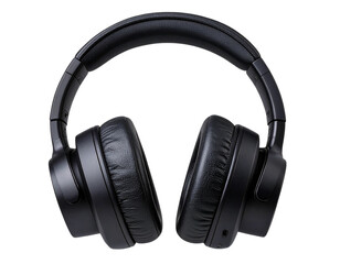 Modern Wireless Over-Ear Headphones Front View, Isolated on Transparent Background