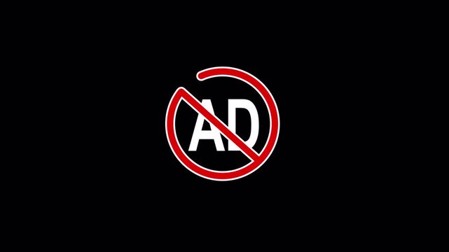 Ad Block Enabled — Stop Ad Badge, Seamless Loop, Alpha Channel