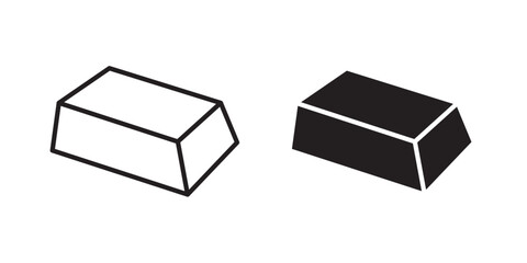 Gold bar icon .Gold bar icon for apps, websites, print design, element design, products, and more about pure gold. Vector illustration with stroke and fill on a white&nbsp;background.