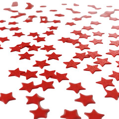 Abstract Isolated Red Star Shapes On Transparent Background Illustration