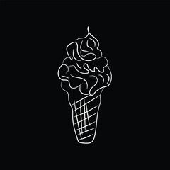 Vector ice cream cone with delicious creamy vanilla, chocolate, and strawberry flavors perfect for a sweet summer dessert