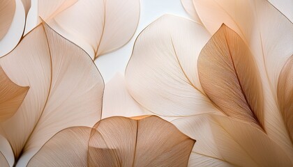 nature abstract of flower petals beige transparent leaves with natural texture as natural background or wallpaper