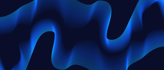 Abstract glowing geometric lines on dark background. Futuristic technology concept for AI and all Digital Communications.