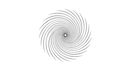 Single abstract swirling circular pattern with a dotted texture, isolated on white background