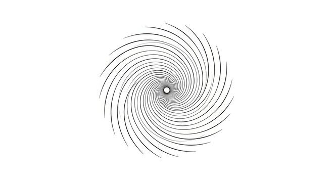 Single abstract swirling circular pattern with a dotted texture, isolated on white background