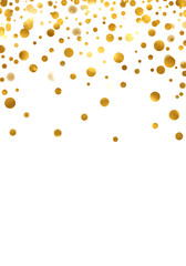 Golden Confetti Falling Against Black Background Illustration