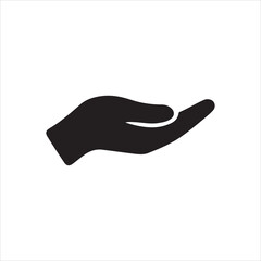 Offering Hand Gesture Icon Palm Up Silhouette Vector Illustration