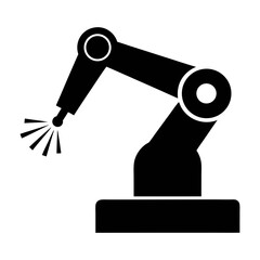 Industrial robot arm vector illustration for automation manufacturing and engineering design