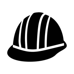 Black and white construction worker hard hat vector illustration safety equipment for construction sites
