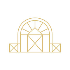 luxury barn logo icon vector in line style design