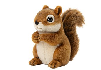 Obraz premium Cute Brown Squirrel Illustration On Transparent Background