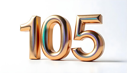 105 number air inflatable balloon isolated on white background