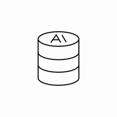 ai data storage icon sign vector
