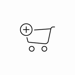 add to cart plus  icon sign vector