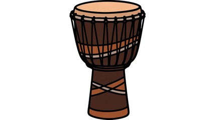 Colorful hand-painted drum displayed on a white background showcasing cultural artistry and craftsmanship
