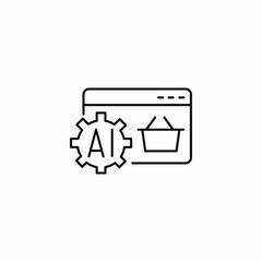 ai shopping gear cog  icon sign vector