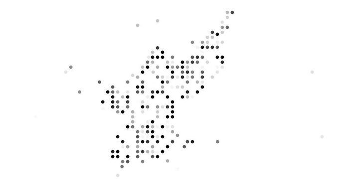 Post-Conceptual Circles Converge Crafting Abstract North Korean Map
