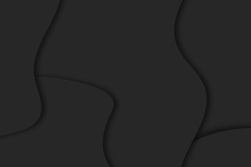 Abstract Dark Wavy Shapes Composition