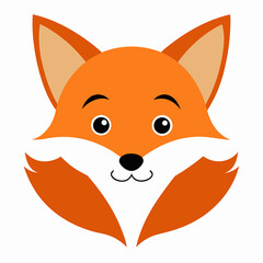 Obraz premium Cute Cartoon Fox Head Illustration for Children s Book on white background