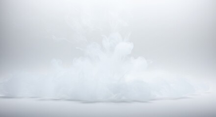 Obraz premium (Shiroi kemuri ga yasashiku hirogaru gensou teki hikari to kage) Translation: White smoke gently spreads, fantastic light and shadow.. AI Generated