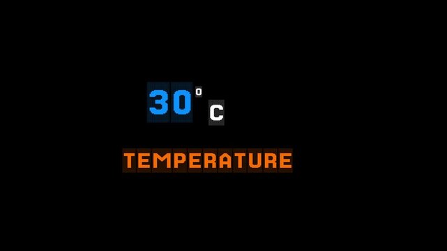 30 Degrees Celsius Temperature Animation.