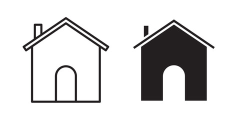 Property icon .  Real estate business. Vector illustration with stroke and fill on a white background.