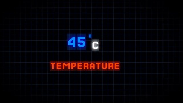 45 Degrees Celsius Temperature Animation.