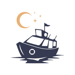Ship logo icon illustration