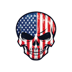 Distressed american flag skull graphic design