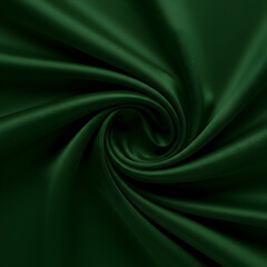 Obraz premium Dark Green Silk Fabric Swirl Texture As Abstract Background Photo