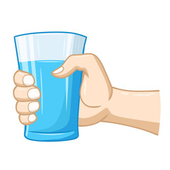 hand holding a glass of water