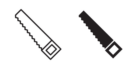 Saw icon. for apps and websites. Vector illustration with stroke and fill on a white background.