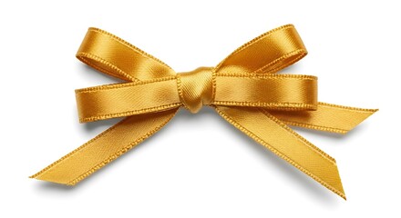 Golden Satin Ribbon Bow Knot.