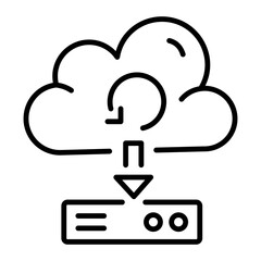 An outline style icon showing cloud backup
