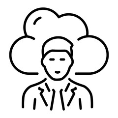 A line style icon depicting cloud administrator