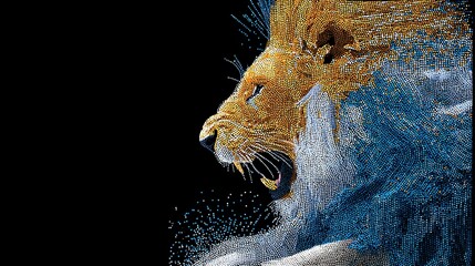 Lion mosaic art design