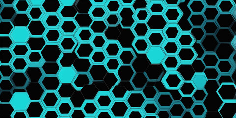 Blue metal honeycomb pattern with seamless leopard print texture, a geometric design for a modern tech wallpaper backdrop