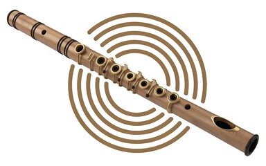 Fototapeta premium Bamboo flute isolated on white background